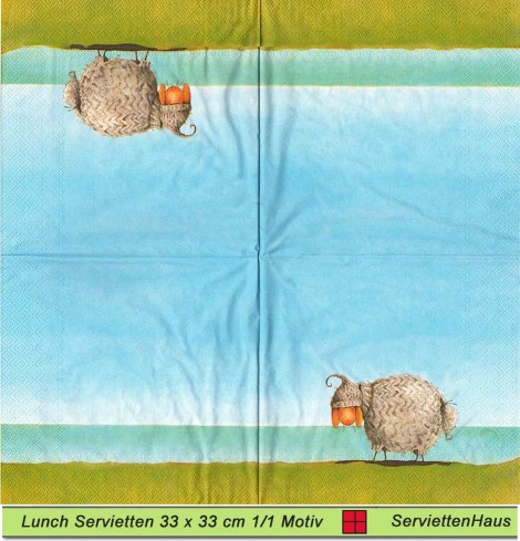 Schaf im Wollpullover - 1 Lunch Serviette halbes Motiv